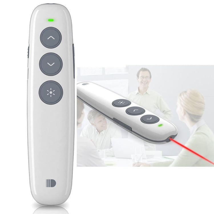 Doosl DSIT007 2.4GHz Rechargeable Powerpoint Presentation Wireless Cliker Remote Control Pen, Control Distance: 10m(White) - free shipping - PMC TechLife - Order now!
