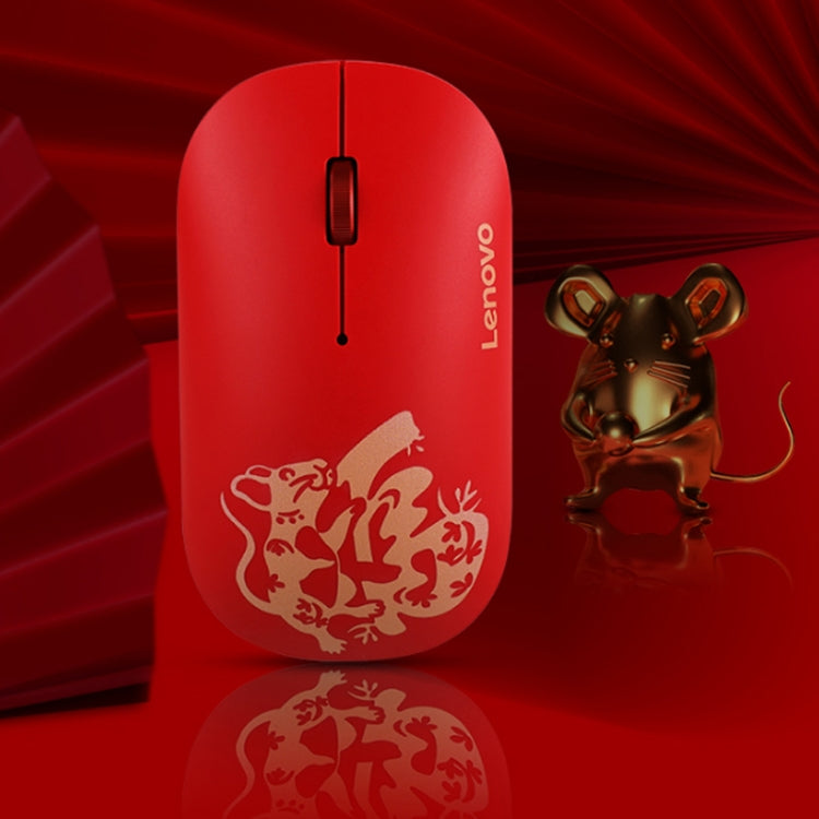 Lenovo Air Handle Lightweight Portable Mute Wireless Mouse, Blessing Mouse Version (Red) - free shipping - PMC Jewellery - Order now!