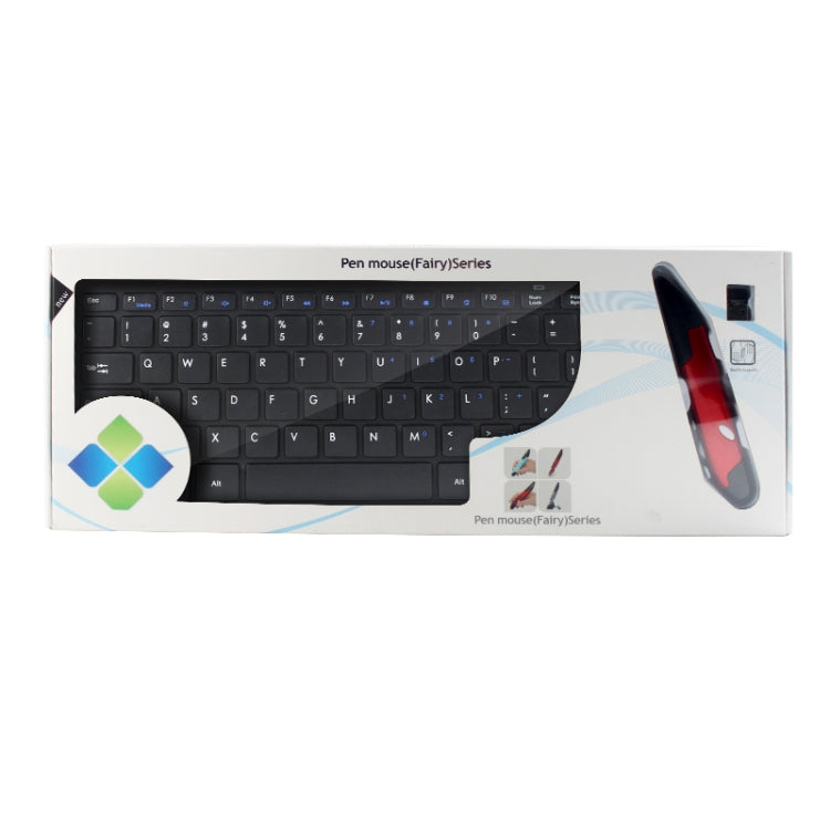 KM-808 2.4GHz Wireless Multimedia Keyboard + Wireless Optical Pen Mouse with USB Receiver Set for Computer PC Laptop, Random Pen Mouse Color Delivery(Black) - free shipping - PMC Jewellery - Order now!