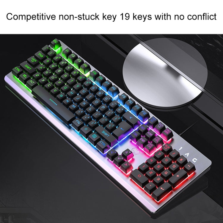 YINDIAO K002 USB Wired Mechanical Feel Sound Control RGB Backlight Keyboard + Optical Silent Mouse + Headset Set(Black) - free shipping - PMC Jewellery - Order now!