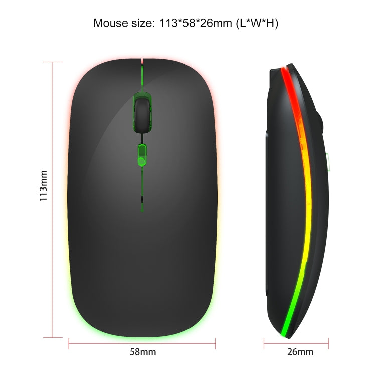 HXSJ M40 4 Key 2.4G Colorful Wireless Silent Mouse (Black) - Wireless Mice by HXSJ | Online Shopping South Africa | PMC TechLife | Buy Now Pay Later Mobicred