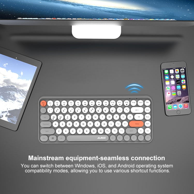 Ajazz 308I 84 Keys Tablet Mobile Phone Computer Household Office Bluetooth Keyboard(Yellow) - free shipping - PMC Jewellery - Order now!