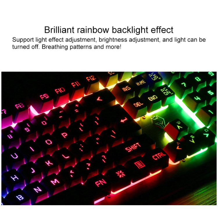 YINDIAO V2 Mechanical Feel Gaming Keyboard Mouse Set (White Rainbow Light) - free shipping - PMC Jewellery - Order now!