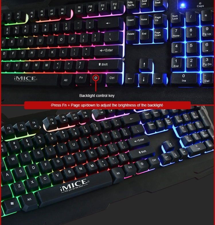 iMICE AK-400 USB Interface 104 Keys Wired Colorful Backlight Gaming Keyboard for Computer PC Laptop(Black) - free shipping - PMC Jewellery - Order now!
