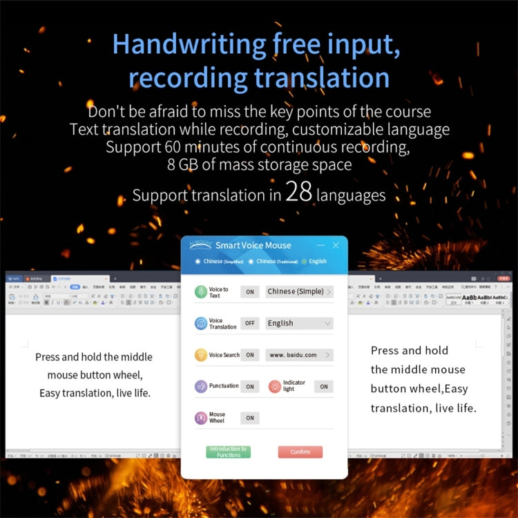 Boeleo BM01 Smart Voice Language Translation Wireless Mouse(Grey) - free shipping - PMC Jewellery - Order now!
