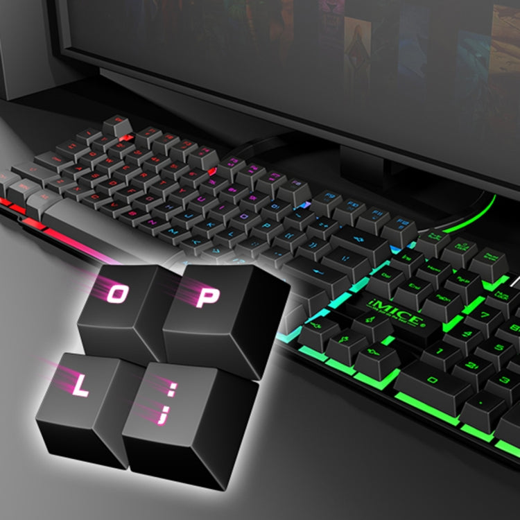 iMICE AK-600 Wired USB Floating Keycap Characters Glow Backlit Gaming Keyboard(Black) - free shipping - PMC Jewellery - Order now!