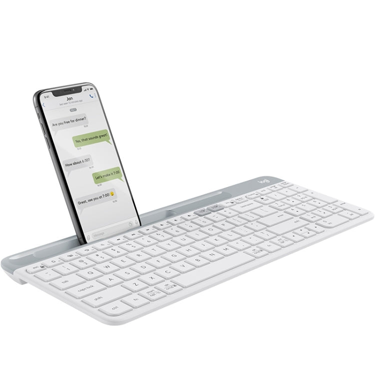 Logitech K580 Dual Modes Thin and Light Multi-device Wireless Keyboard with Phone Holder (White) - free shipping - PMC Jewellery - Order now!