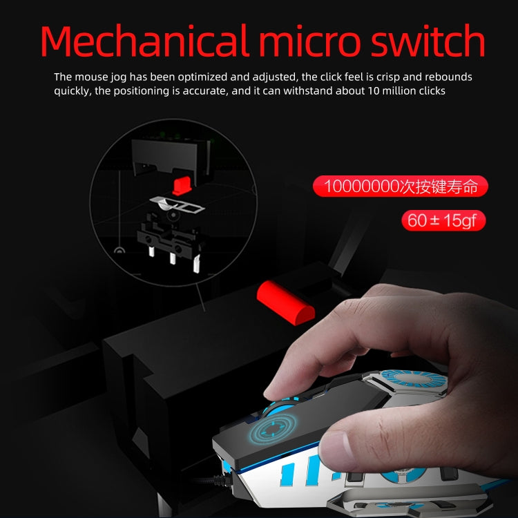 HXSJ J700 Colorful Lighting Programmable E-sports Gaming Wired Mouse - free shipping - PMC TechLife - Order now!