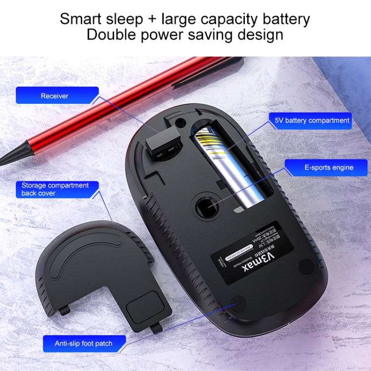 YINDIAO V3 Max Business Office Silent Wireless Keyboard Mouse Set (Black) - free shipping - PMC Jewellery - Order now!