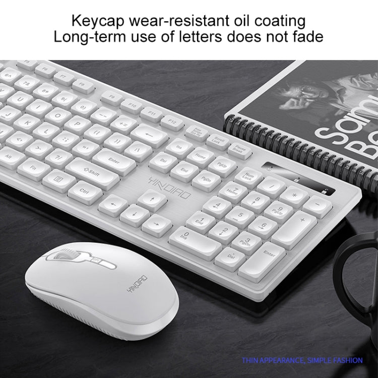 YINDIAO V3 Max Business Office Silent Wireless Keyboard Mouse Set (White) - free shipping - PMC Jewellery - Order now!