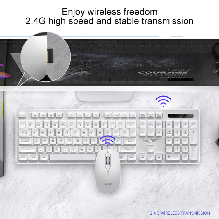 YINDIAO V3 Max Business Office Silent Wireless Keyboard Mouse Set (White) - free shipping - PMC Jewellery - Order now!