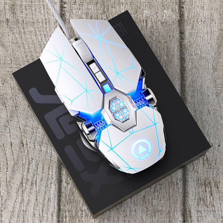 YINDIAO 3200DPI 4-modes Adjustable 7-keys RGB Light Wired Gaming Mechanical Mouse, Style: Audio Version (White) - Wired Mice by YINDIAO | Online Shopping South Africa | PMC TechLife | Buy Now Pay Later Mobicred