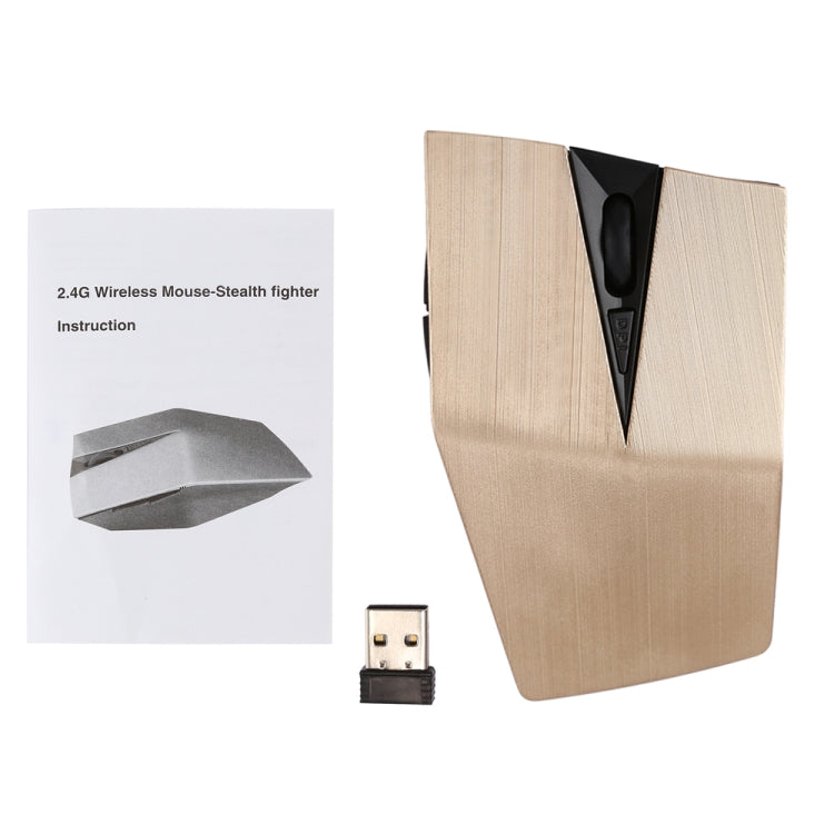 2.4GHz USB Receiver Adjustable 1200 DPI Wireless Optical Mouse for Computer PC Laptop (Gold) - free shipping - PMC Jewellery - Order now!