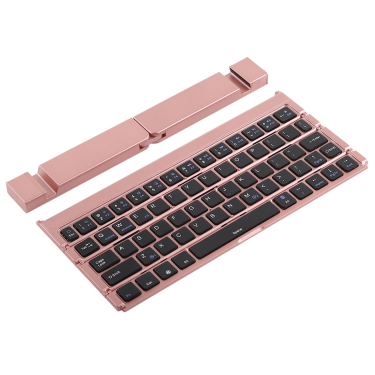 GK808 Ultra-thin Foldable Bluetooth V3.0 Keyboard, Built-in Holder, Support Android / iOS / Windows System(Rose Gold) - Wireless Keyboard by PMC Jewellery | Online Shopping South Africa | PMC Jewellery | Buy Now Pay Later Mobicred