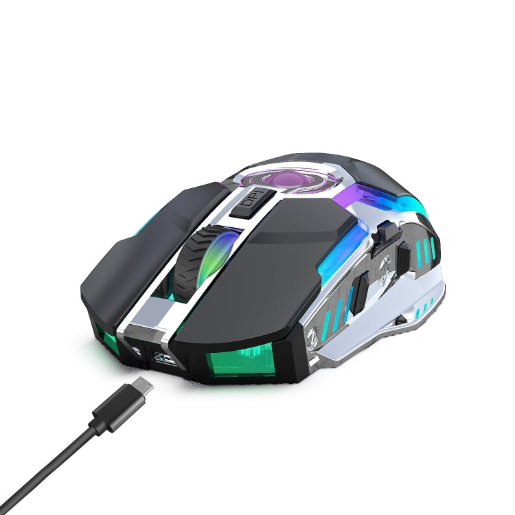 ZERODATE T30 2.4GHz 2400DPI Three-speed Adjustable RGB Backlight Wireless Optical Mouse(Grey) - free shipping - PMC Jewellery - Order now!