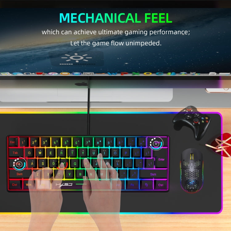 HXSJ V700B+A867 Wired RGB Backlit Keyboard and Mouse Set - free shipping - PMC Jewellery - Order now!