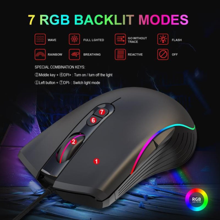 HXSJ V700B+A867 Wired RGB Backlit Keyboard and Mouse Set - free shipping - PMC Jewellery - Order now!