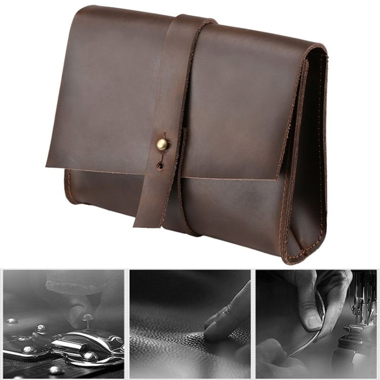 Universal Genuine Leather Business Power Adapter Laptop Tablet Bag with Cable Winder, For 15.4 inch and Below Macbook, Samsung, Lenovo, Sony, DELL Alienware, CHUWI, ASUS, HP(Coffee) - 15 inch by PMC TechLife | Online Shopping South Africa | PMC TechLife | Buy Now Pay Later Mobicred
