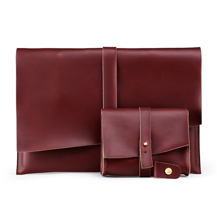 Universal Genuine Leather Business Power Adapter Laptop Tablet Bag with Cable Winder, For 15.4 inch and Below Macbook, Samsung, Lenovo, Sony, DELL Alienware, CHUWI, ASUS, HP - 15 inch by PMC TechLife | Online Shopping South Africa | PMC TechLife | Buy Now Pay Later Mobicred