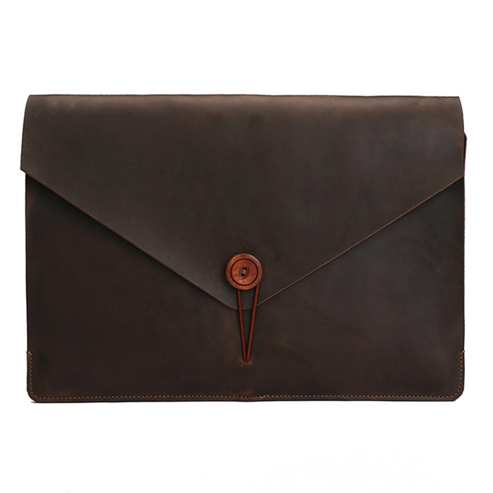 Universal Genuine Leather Business Laptop Tablet Bag, For 13.3 inch and Below Macbook, Samsung, Lenovo, Sony, DELL Alienware, CHUWI, ASUS, HP(Coffee) - 13.3 inch by PMC TechLife | Online Shopping South Africa | PMC TechLife | Buy Now Pay Later Mobicred