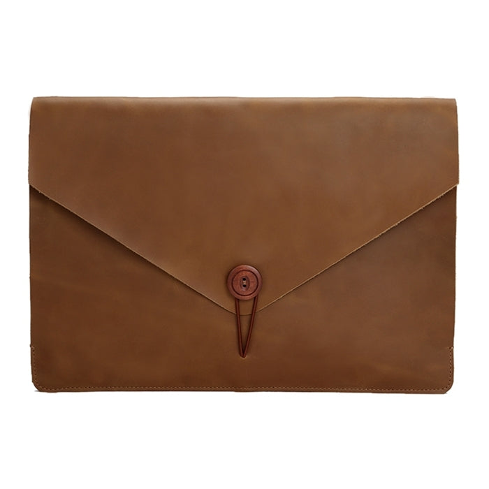 Universal Genuine Leather Business Laptop Tablet Bag, For 13.3 inch and Below Macbook, Samsung, Lenovo, Sony, DELL Alienware, CHUWI, ASUS, HP(Yellow) - 13.3 inch by PMC TechLife | Online Shopping South Africa | PMC TechLife | Buy Now Pay Later Mobicred