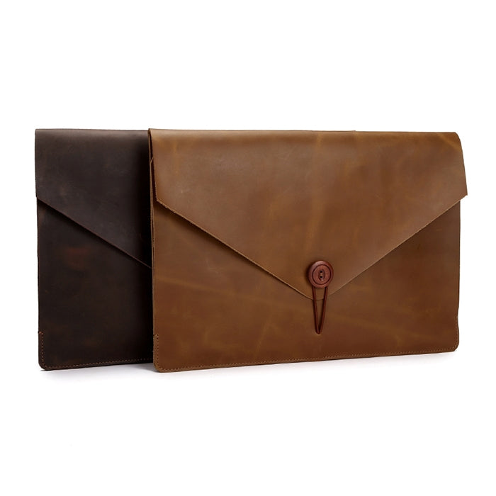 Universal Genuine Leather Business Laptop Tablet Bag, For 15.4 inch and Below Macbook, Samsung, Lenovo, Sony, DELL Alienware, CHUWI, ASUS, HP(Coffee) - free shipping - PMC TechLife - Order now!