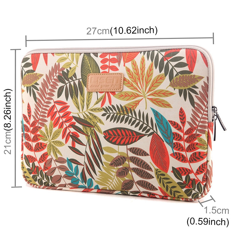 Lisen 10 inch Sleeve Case  Colorful Leaves Zipper Briefcase Carrying Bag for iPad Air 2, iPad Air, iPad 4, iPad New, Galaxy Tab A 10.1, Lenovo Yoga 10.1 inch, Microsoft Surface Pro 10.6,  10 inch and Below Laptops / Tablets(White) - free shipping - PMC Jewellery - Order now!