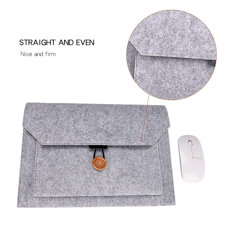 ND06 Multi-purpose Felt Button Laptop Inner Bag for 12.5 inch Laptop(Grey) - Other by PMC TechLife | Online Shopping South Africa | PMC TechLife | Buy Now Pay Later Mobicred