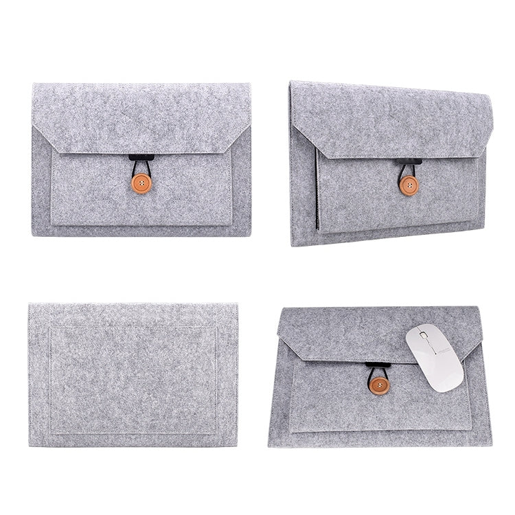 ND06 Multi-purpose Felt Button Laptop Inner Bag for 13.3 inch Laptop(Grey) - 13.3 inch by PMC TechLife | Online Shopping South Africa | PMC TechLife | Buy Now Pay Later Mobicred