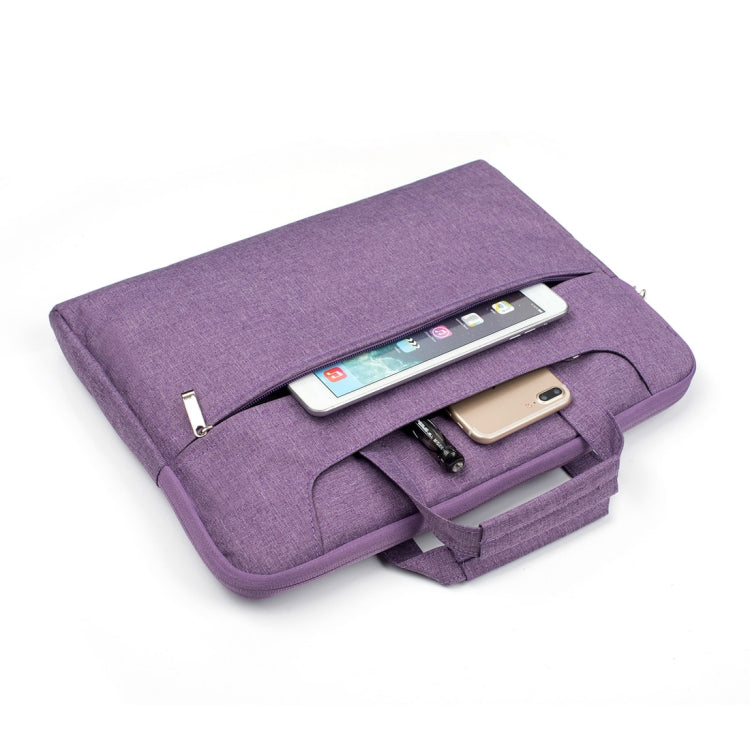 Portable One Shoulder Handheld Zipper Laptop Bag, For 13.3 inch and Below Macbook, Samsung, Lenovo, Sony, DELL Alienware, CHUWI, ASUS, HP (Purple) - 13.3 inch by PMC TechLife | Online Shopping South Africa | PMC TechLife | Buy Now Pay Later Mobicred