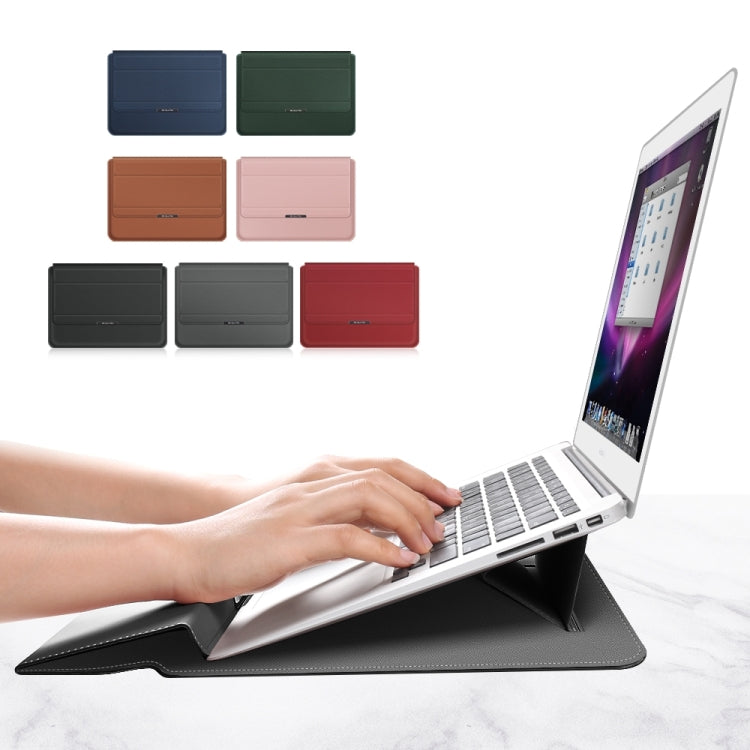 4 in 1 Universal Laptop Holder PU Waterproof Protection Wrist Laptop Bag, Size: 17 inch(Brown) - free shipping - PMC Jewellery - Order now!