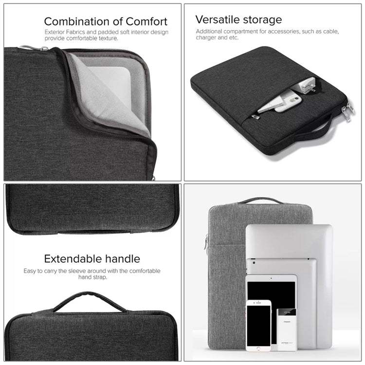 13.3 inch Universal Fashion Soft Laptop Denim Bags Portable Zipper Notebook Laptop Case Pouch for MacBook Air / Pro, Lenovo and other Laptops, Size: 35.5x26.5x2cm(Grey) - 13.3 inch by PMC TechLife | Online Shopping South Africa | PMC TechLife | Buy Now Pay Later Mobicred