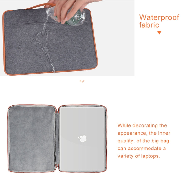 15.6 inch Fashion Casual Polyester + Nylon Laptop Handbag Briefcase Notebook Cover Case, For Macbook, Samsung, Lenovo, Xiaomi, Sony, DELL, CHUWI, ASUS, HP(Black) - 14.1 inch by PMC Jewellery | Online Shopping South Africa | PMC Jewellery | Buy Now Pay Later Mobicred