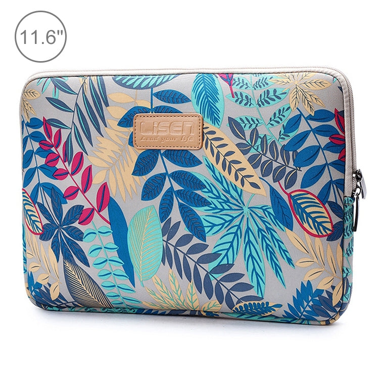 Lisen 11.6 inch Sleeve Case Colorful Leaves Zipper Briefcase Carrying Bag (Grey) - Other by PMC TechLife | Online Shopping South Africa | PMC TechLife | Buy Now Pay Later Mobicred