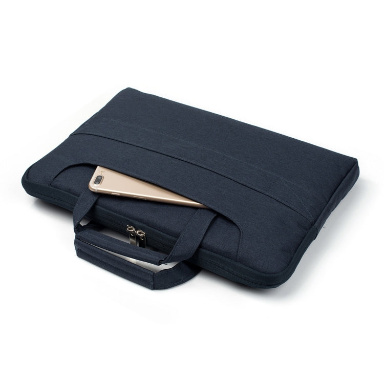 Portable One Shoulder Handheld Zipper Laptop Bag, For 15.4 inch and Below Macbook, Samsung, Lenovo, Sony, DELL Alienware, CHUWI, ASUS, HP (Dark Blue) - 15 inch by PMC TechLife | Online Shopping South Africa | PMC TechLife | Buy Now Pay Later Mobicred