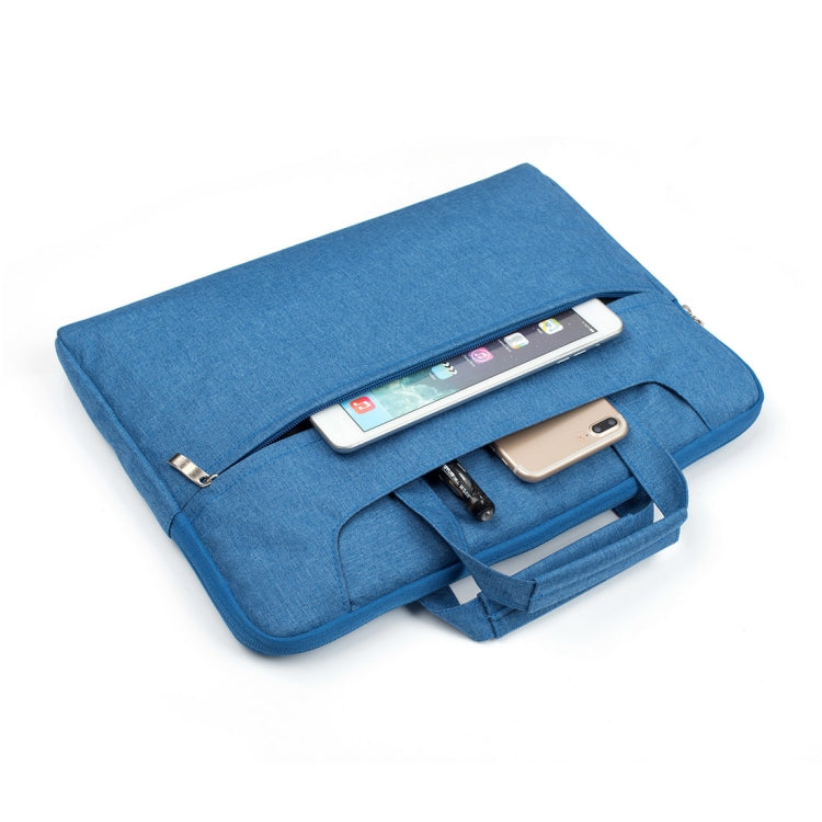 Portable One Shoulder Handheld Zipper Laptop Bag, For 15.4 inch and Below Macbook, Samsung, Lenovo, Sony, DELL Alienware, CHUWI, ASUS, HP (Blue) - 15 inch by PMC TechLife | Online Shopping South Africa | PMC TechLife | Buy Now Pay Later Mobicred