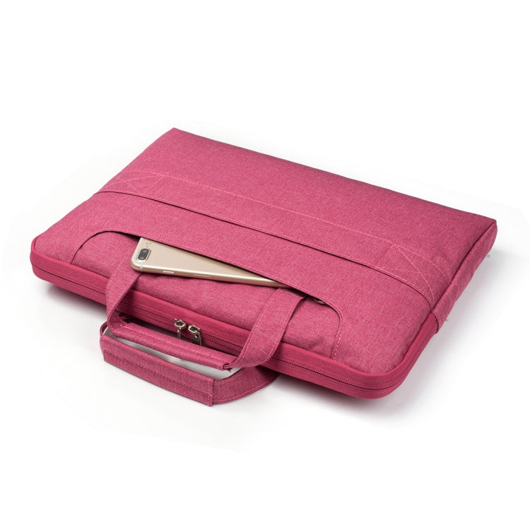 Portable One Shoulder Handheld Zipper Laptop Bag, For 15.4 inch and Below Macbook, Samsung, Lenovo, Sony, DELL Alienware, CHUWI, ASUS, HP (Magenta) - 15 inch by PMC TechLife | Online Shopping South Africa | PMC TechLife | Buy Now Pay Later Mobicred