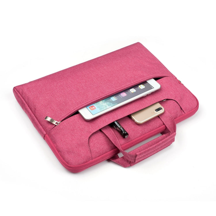 Portable One Shoulder Handheld Zipper Laptop Bag, For 15.4 inch and Below Macbook, Samsung, Lenovo, Sony, DELL Alienware, CHUWI, ASUS, HP (Magenta) - 15 inch by PMC TechLife | Online Shopping South Africa | PMC TechLife | Buy Now Pay Later Mobicred