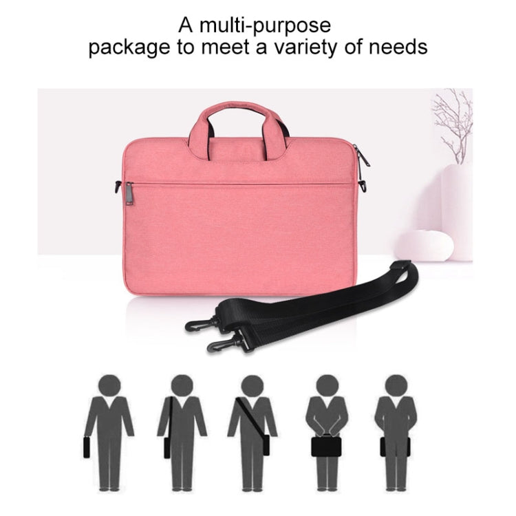 ST01S Water-resistant Oxford Cloth Hidden Portable Strap One-shoulder Handbag for 15.6 inch Laptops(Pink) - 14.1 inch by PMC Jewellery | Online Shopping South Africa | PMC Jewellery | Buy Now Pay Later Mobicred