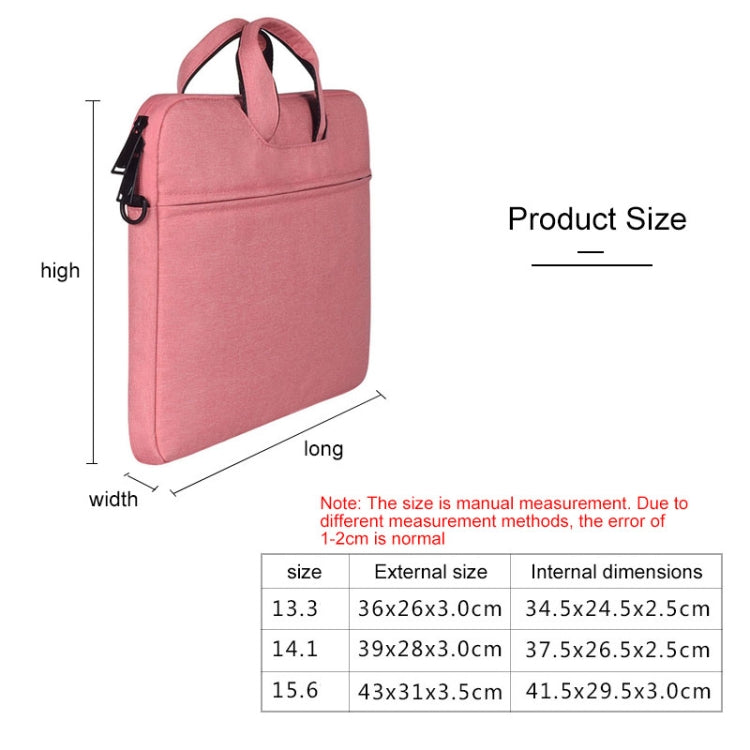 ST01S Water-resistant Oxford Cloth Hidden Portable Strap One-shoulder Handbag for 15.6 inch Laptops(Pink) - 14.1 inch by PMC Jewellery | Online Shopping South Africa | PMC Jewellery | Buy Now Pay Later Mobicred