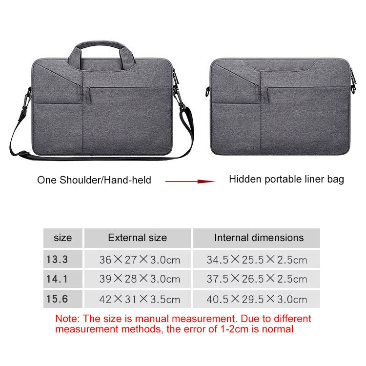 ST02S Water-resistant Tear Resistance Hidden Portable Strap One-shoulder Handbag for 14.1 inch Laptops, with Suitcase Belt(Pink) - 14.1 inch by PMC Jewellery | Online Shopping South Africa | PMC Jewellery | Buy Now Pay Later Mobicred