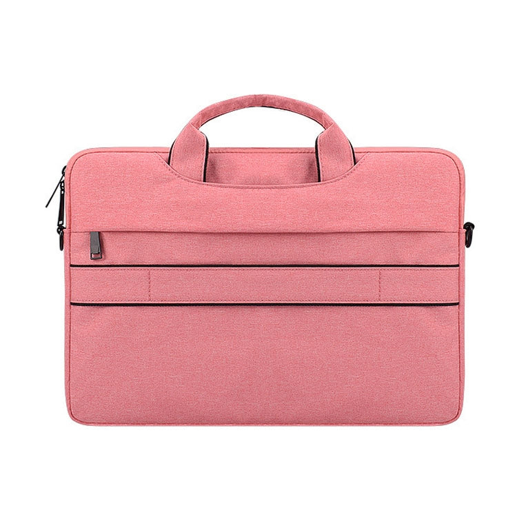 ST02S Water-resistant Tear Resistance Hidden Portable Strap One-shoulder Handbag for 14.1 inch Laptops, with Suitcase Belt(Pink) - 14.1 inch by PMC Jewellery | Online Shopping South Africa | PMC Jewellery | Buy Now Pay Later Mobicred