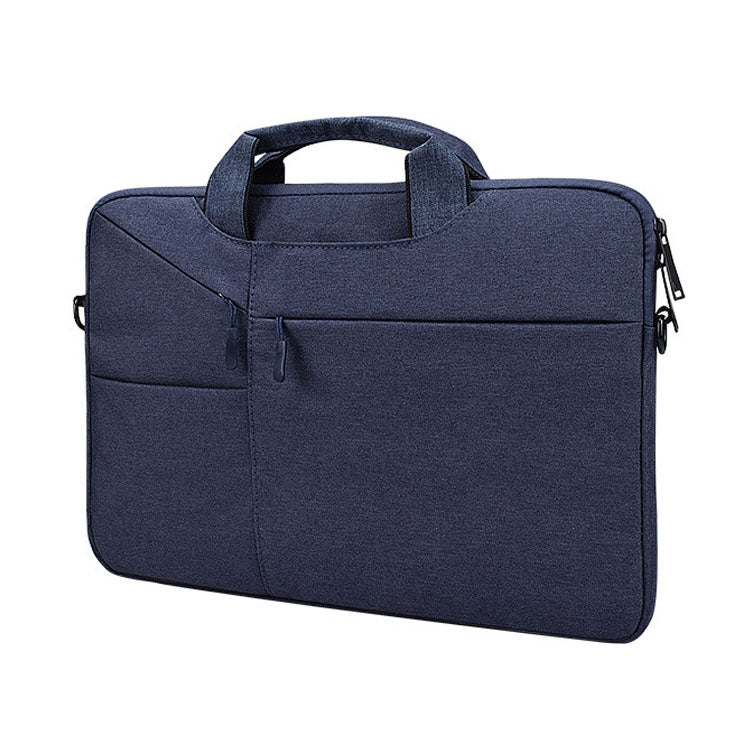 ST02S Waterproof Tear Resistance Hidden Portable Strap One-shoulder Handbag for 14.1 inch Laptops, with Suitcase Belt(Navy Blue) - free shipping - PMC Jewellery - Order now!