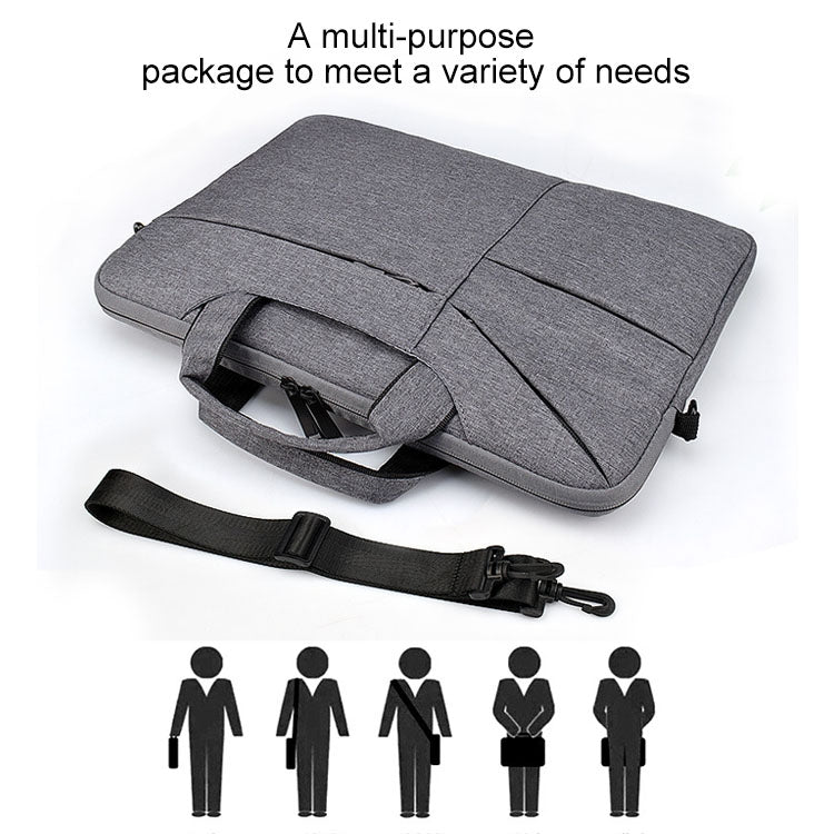 ST02S Waterproof Tear Resistance Hidden Portable Strap One-shoulder Handbag for 14.1 inch Laptops, with Suitcase Belt(Navy Blue) - free shipping - PMC Jewellery - Order now!