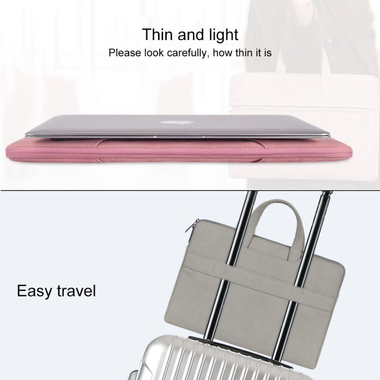 ST06 Waterproof PU Leather Zipper Hidden Portable Strap One-shoulder Handbag for 13.3 inch Laptops, with Suitcase Belt(Dark Gray) - 13.3 inch by PMC TechLife | Online Shopping South Africa | PMC TechLife | Buy Now Pay Later Mobicred