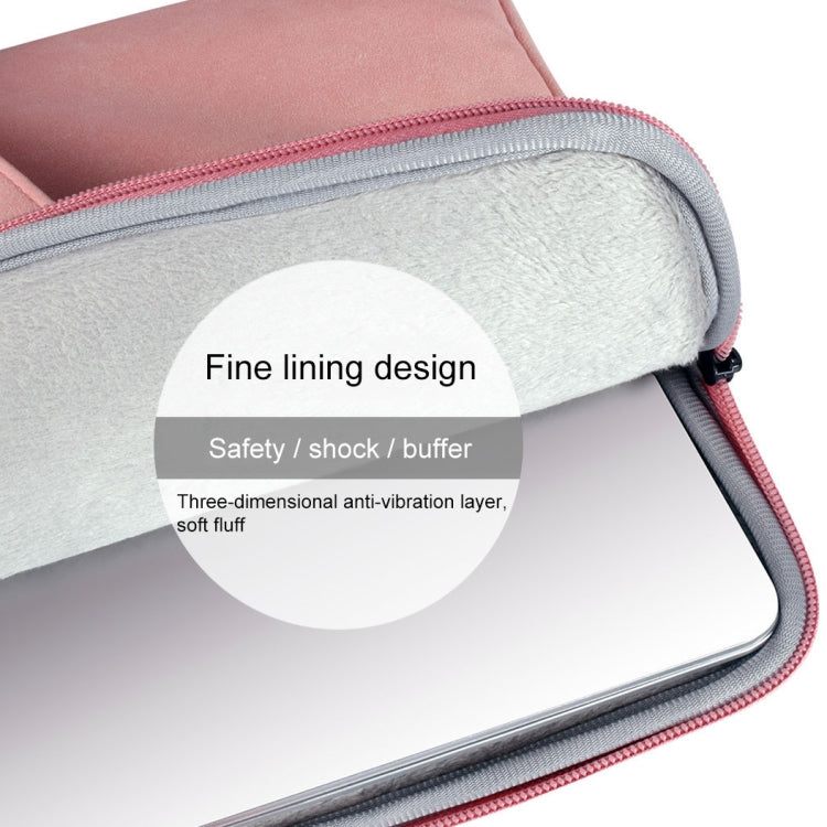 ST06 Waterproof PU Leather Zipper Hidden Portable Strap One-shoulder Handbag for 14.1 inch Laptops, with Suitcase Belt (Pink) - 14.1 inch by PMC TechLife | Online Shopping South Africa | PMC TechLife | Buy Now Pay Later Mobicred