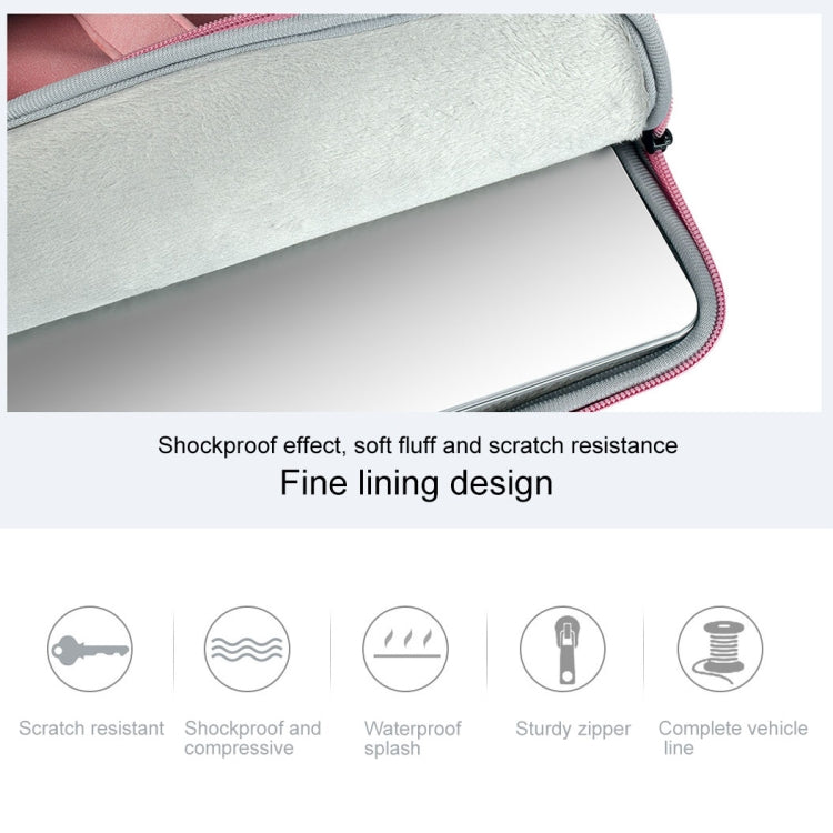 ST06 Waterproof PU Leather Zipper Hidden Portable Strap One-shoulder Handbag for 14.1 inch Laptops, with Suitcase Belt (Pink) - 14.1 inch by PMC TechLife | Online Shopping South Africa | PMC TechLife | Buy Now Pay Later Mobicred