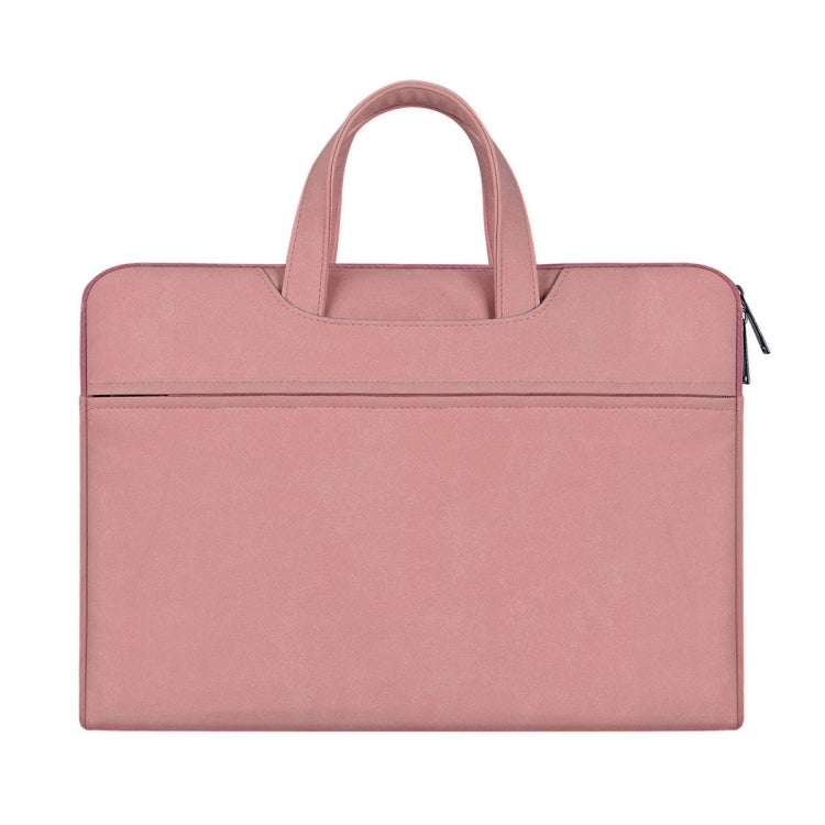 ST06 Waterproof PU Leather Zipper Hidden Portable Strap One-shoulder Handbag for 15.6 inch Laptops, with Suitcase Belt (Pink) - 15.6 - 17 inch by PMC TechLife | Online Shopping South Africa | PMC TechLife | Buy Now Pay Later Mobicred