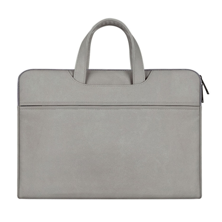 ST06 Waterproof PU Leather Zipper Hidden Portable Strap One-shoulder Handbag for 15.6 inch Laptops, with Suitcase Belt (Light Grey) - 15.6 - 17 inch by PMC TechLife | Online Shopping South Africa | PMC TechLife | Buy Now Pay Later Mobicred