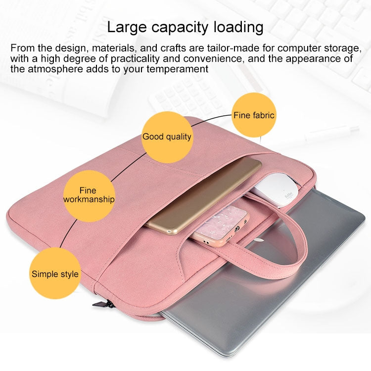 ST06S Waterproof PU Leather Zipper Hidden Portable Strap One-shoulder Handbag for 13.3 inch Laptops, with Magic Stick & Suitcase Belt (Light Grey) - 13.3 inch by PMC TechLife | Online Shopping South Africa | PMC TechLife | Buy Now Pay Later Mobicred